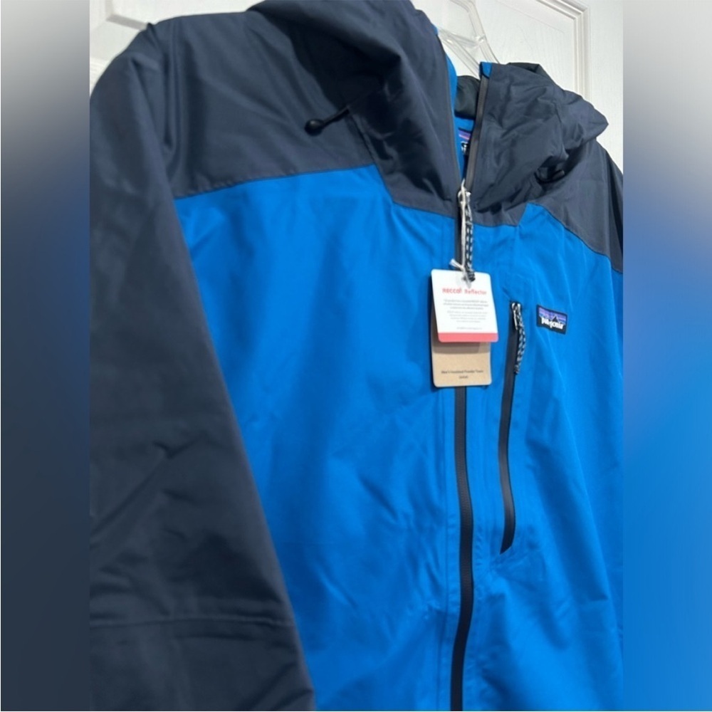 Patagonia Men's Large Insulated Powder Town Snow Jacket Ski Snowboard Blue NWT - Picture 2 of 8
